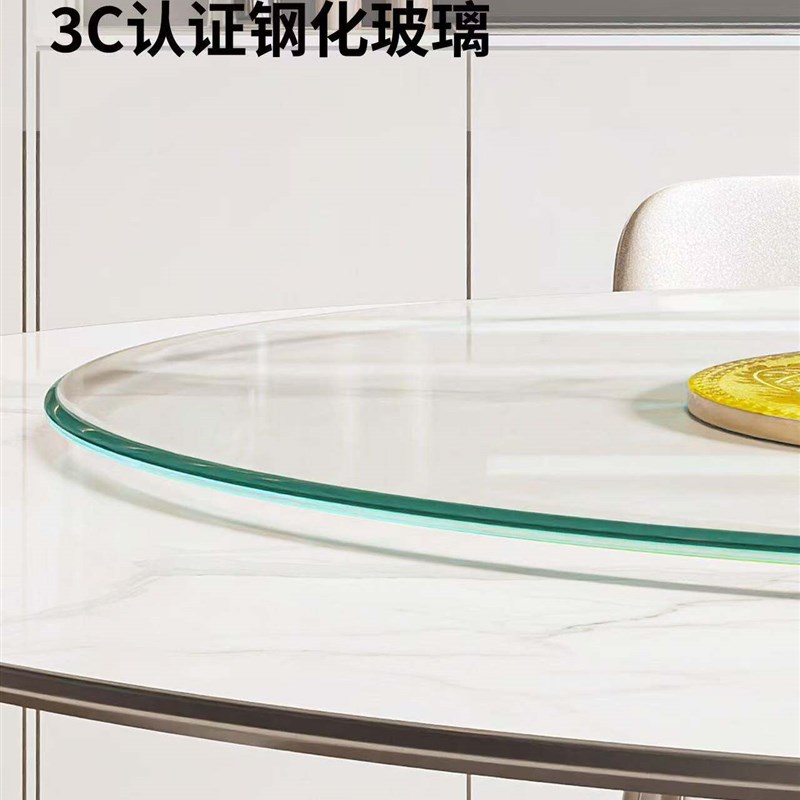 餐桌转盘钢化玻璃饭店大圆桌玻璃转盘底座圆台面旋转桌面转盘家用