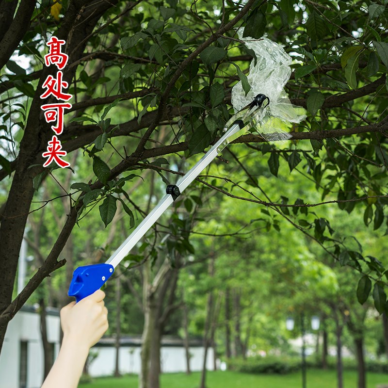 加长垃圾夹拾取物器铝合金可折叠捡垃圾钳长柄环卫垃圾夹子鱼缸夹