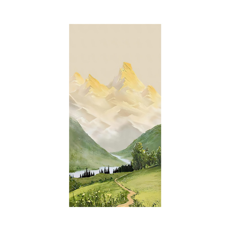 日照金山客厅装饰画现代简约山水风景沙发背景墙壁画玄关过道壁纸