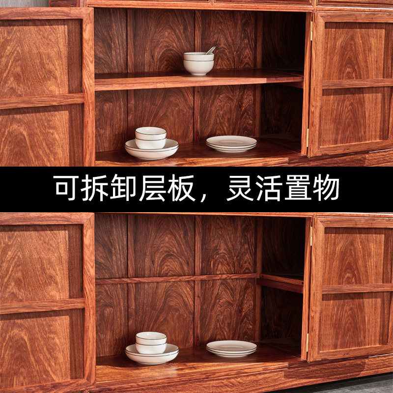 红木餐边柜花梨木茶水柜实木家具新中式储物柜刺猬紫檀玄关鱼缸桌