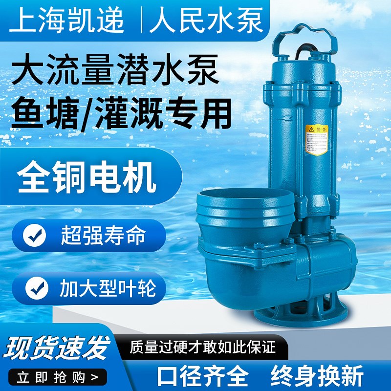 WQ大口径潜水泵220v高扬程3寸4寸6寸8寸大型农用灌溉大流量抽水泵