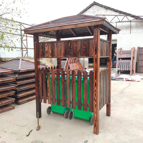 户外防腐木垃圾房分类亭雨棚垃圾收集站暂存点社区景区垃圾桶定制
