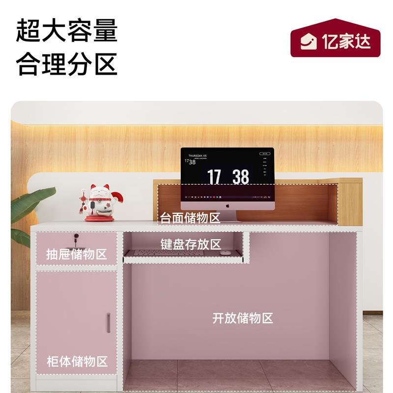 小型收银柜台带转角饭店餐饮前台桌服装店柜台女装店接待台店铺吧