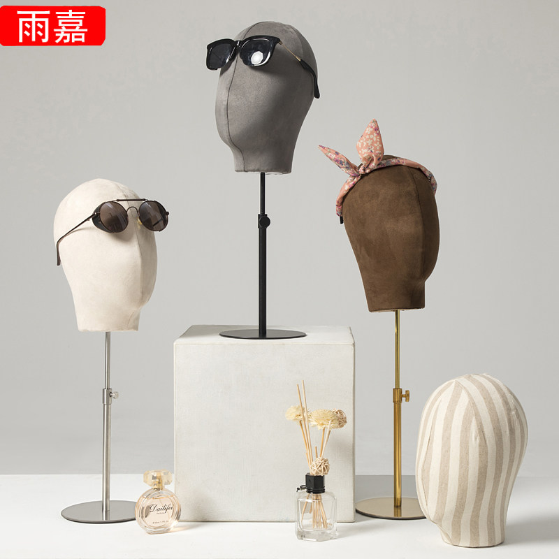 雨嘉 服装店帽子模特头道具男女耳环假人头模展示架子橱窗陈列架