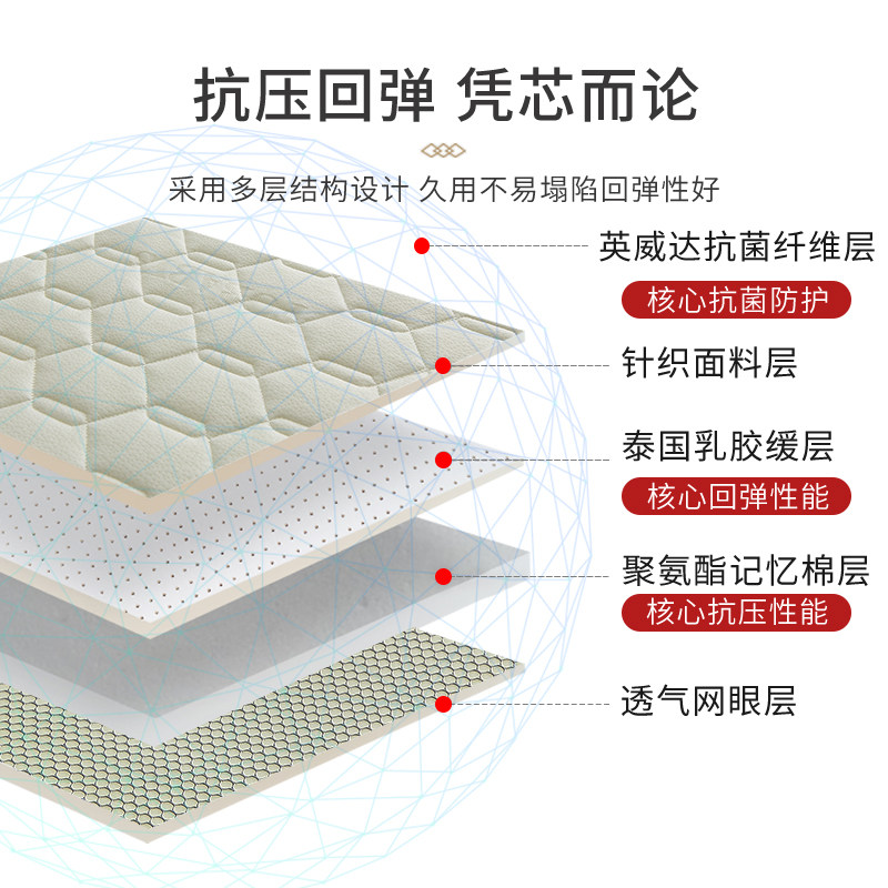 乳胶床垫软垫家用加厚租房专用硬1.58米榻榻米海绵垫子床褥垫10cm