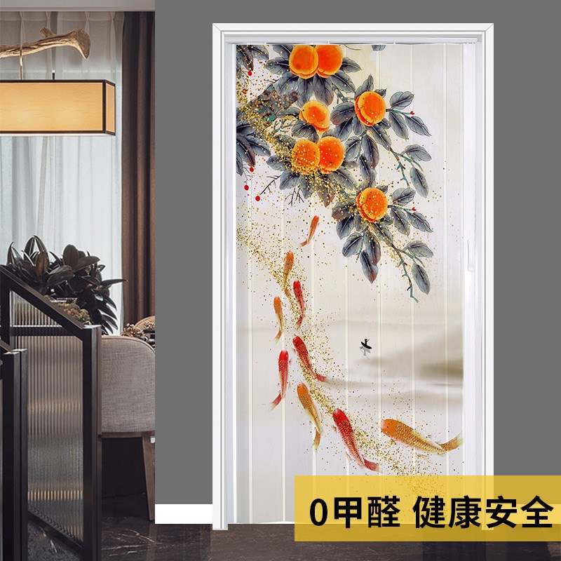 pvc折叠门推拉门隔断卫生间开放式厨房隐形塑料简易北欧现代简约