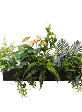 仿真绿植装饰景观隔断造景小草长条室内餐厅美容院绿色塑料小植物