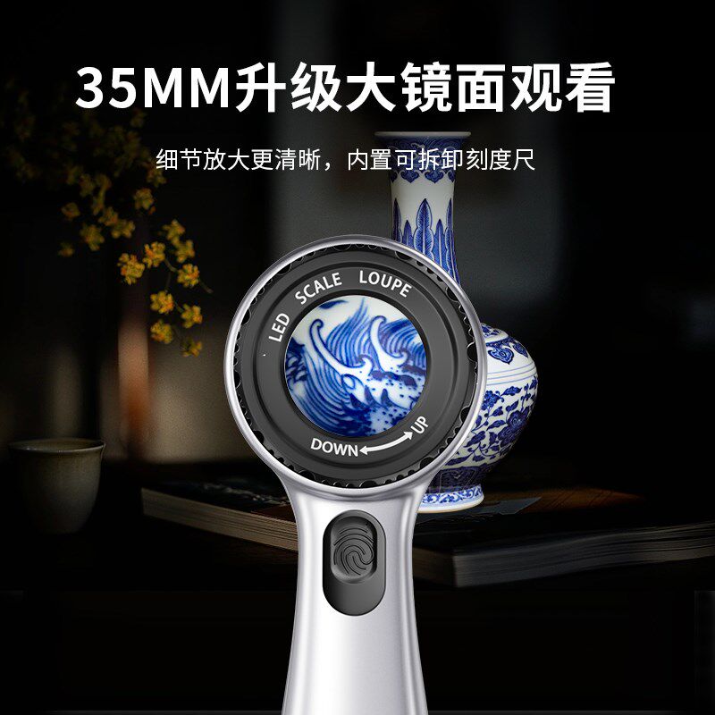 手持60倍放大镜鉴定专用珠宝玉石古玩文玩100高清紫砂壶高倍手表
