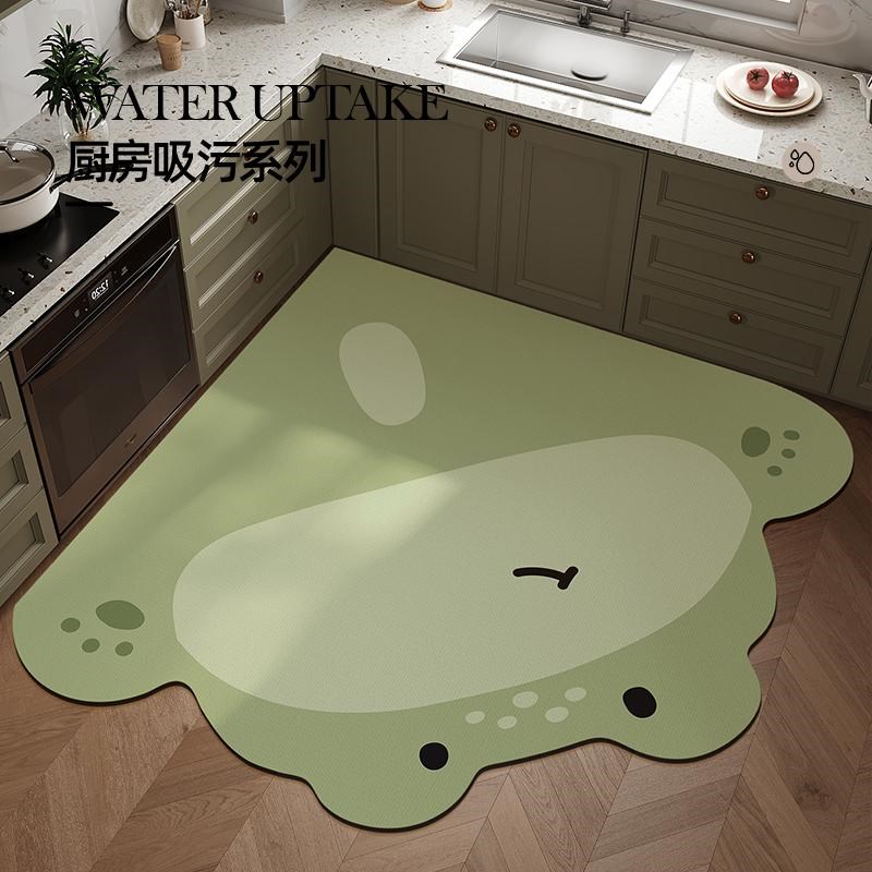 日系厨房地毯垫速干地垫防滑吸水专用硅藻泥吸水垫l型脚垫家用