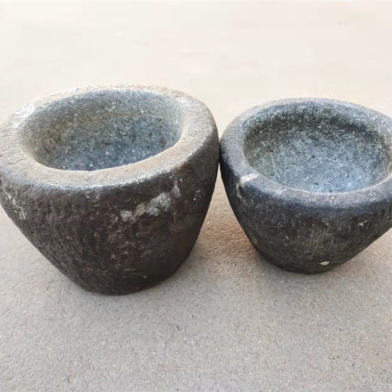 怀旧老物件古董石臼花盆杂项老石碗老石雕蒜臼烟灰缸农村收藏民俗