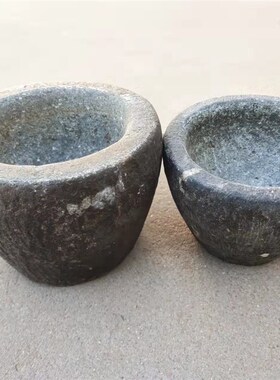 怀旧老物件古董石臼花盆杂项老石碗老石雕蒜臼烟灰缸农村收藏民俗