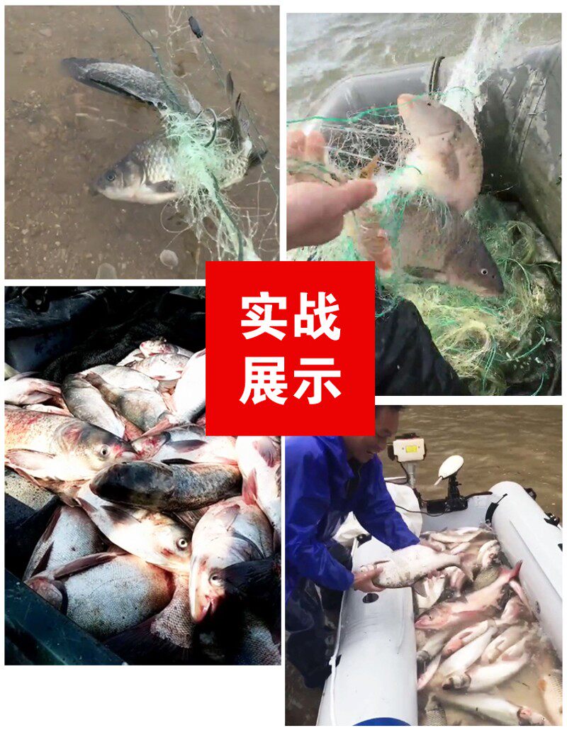 绿丝渔网粘网丝网4米5米6米加粗加重坠子深水三层沉网大鱼捕鱼网