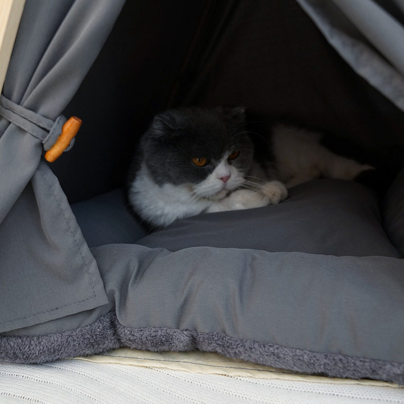 猫窝狗窝秋冬保暖宠物帐篷窝蓬式设计日韩风小木屋爆款猫狗通用