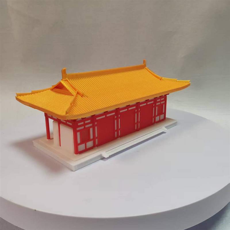 古建筑3D打印模型鱼缸造景摆件偏殿2