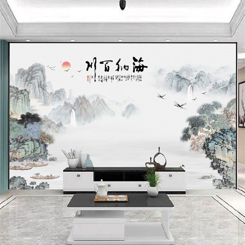 3D新中式竹炭纤维板背景墙集成墙板碳晶板电视背景墙护墙板影视墙
