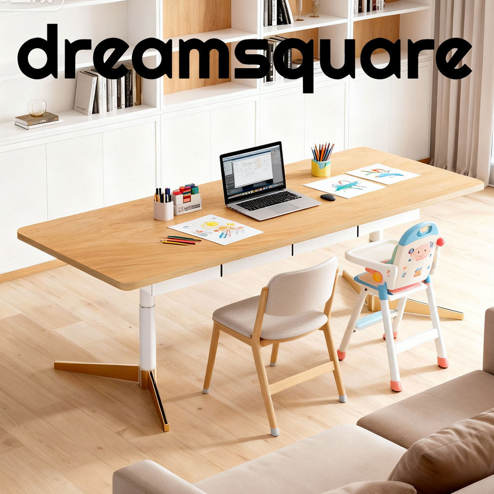 dreamsquare意式极简大长书桌升降轻奢现代客厅高级餐桌中古法式