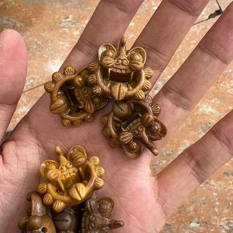 绿檀瓦猫檀香木猫手机挂饰创意diy配饰送礼佳品