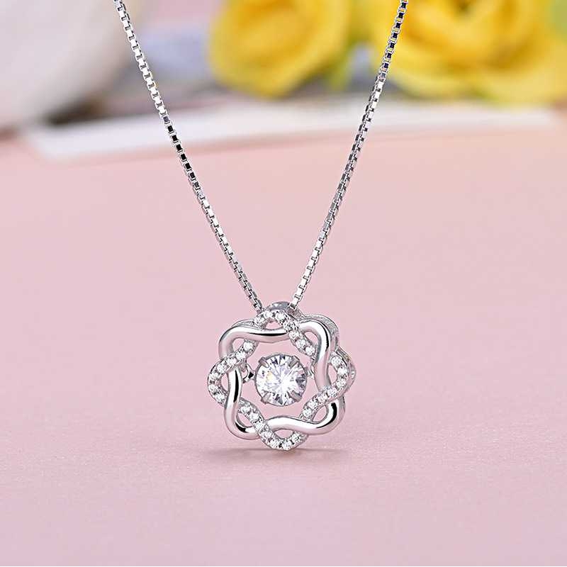 项链七夕礼物韩版时尚六芒星项链女灵动吊坠 925银个性饰品锁骨链