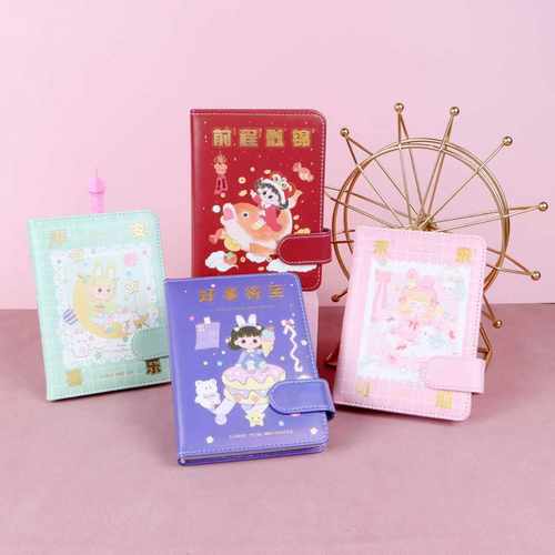 64K软皮手帐本大磁扣可爱儿童女孩礼物记事笔记本减压彩页手账本