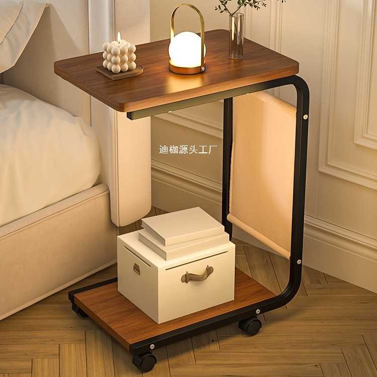 卧室床头置物架沙发客厅边几现代简约床边柜小型可移动带轮小桌子