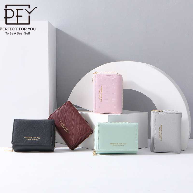 跨境时尚钱包女短款十字纹钱夹高级感零钱包大容量卡包女款钱包