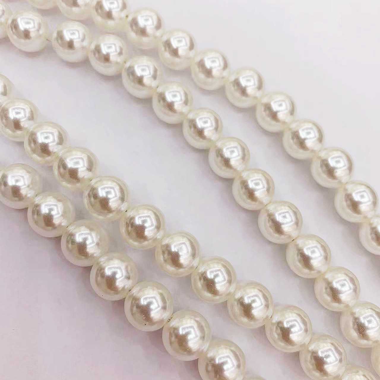 2.5-40毫米直孔高亮圆珠ABS仿珍珠有孔塑料散珠手工DIY包包项链