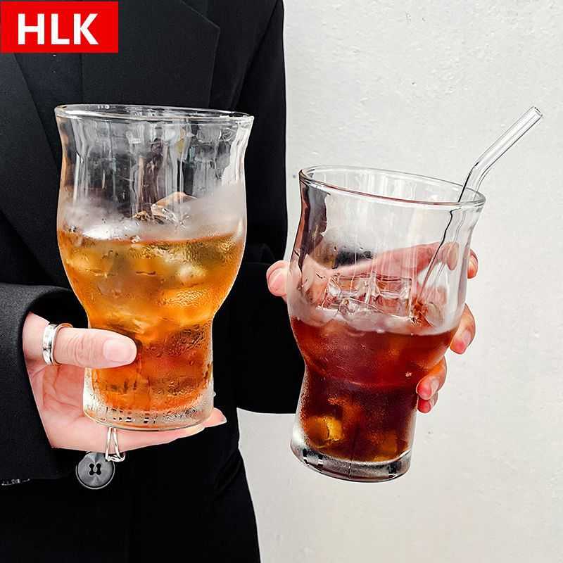 冰玻璃杯小口茶杯咖啡杯杯果气泡大容量水杯复古苏打众饮品宽美式