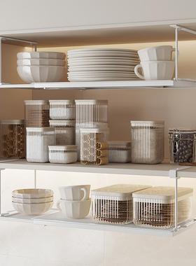 6B76厨房橱柜下挂架吊柜层挂可分伸悬缩物置架柜下调料保F776HTTM