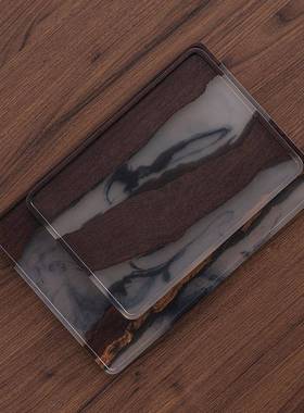 树脂实木茶XL-02859盘水墨海茶托家用中式复古茶室浪托盘防烫隔热