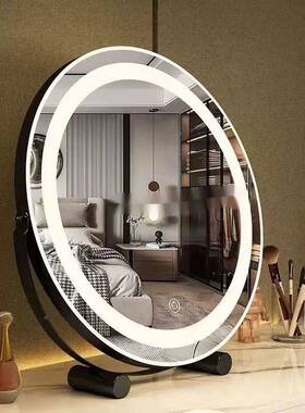 LE充D梳妆镜化妆镜台式轻奢WMnr8FFj梳光妆台可电3转60度可旋带补
