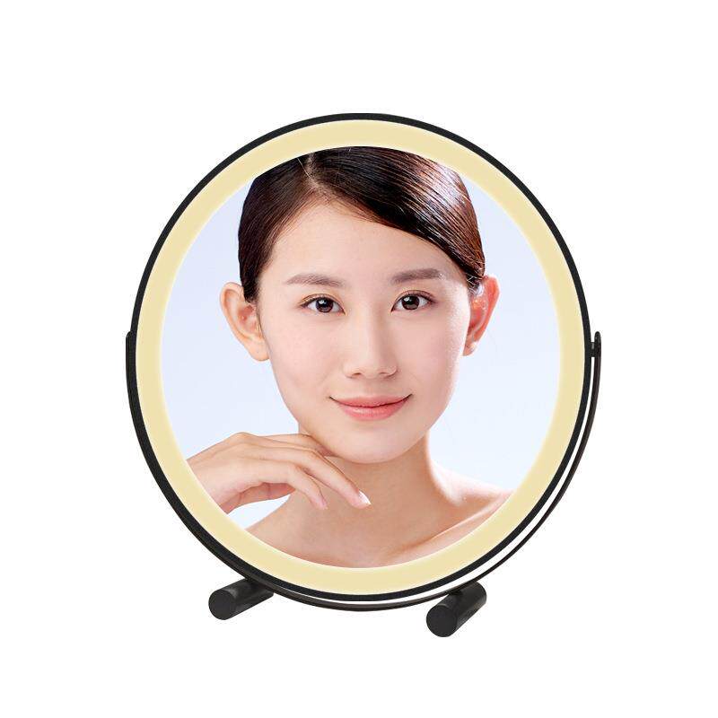 面台式化妆镜卧室梳妆转台智能le735d梳奢妆镜可旋轻带灯宿舍桌镜
