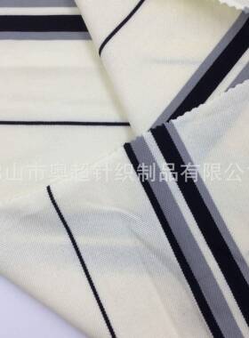 索新G35402款32支针罗娜自动间珠地布条色织织布大循环条纹子网眼