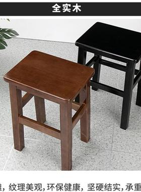 凳子商用实木方凳工木头餐凳子49187中凳式四方饮学校厂车间餐桌