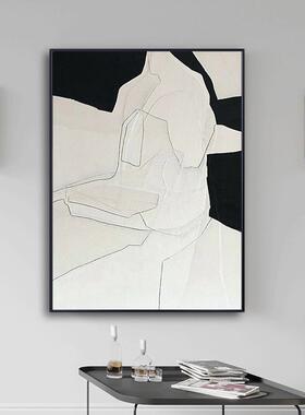 现灰度工代简约客厅装玄饰画抽象黑白壁画走廊QX202203关卧室酒店