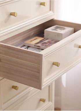 斗纳柜厅实木美式收储物柜客靠墙玄关柜卧室床边柜IQL白色欧式五