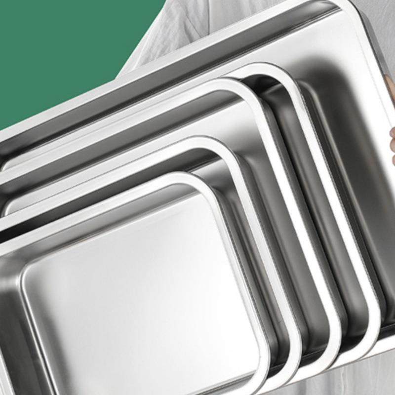 盘30盆4不锈烤钢平底方托盘商用食堂餐厅菜烤鱼HLY盘烧盘卤肉盆冷,餐饮具,盘,淘宝优惠券,粉丝福利购,淘宝优惠卷