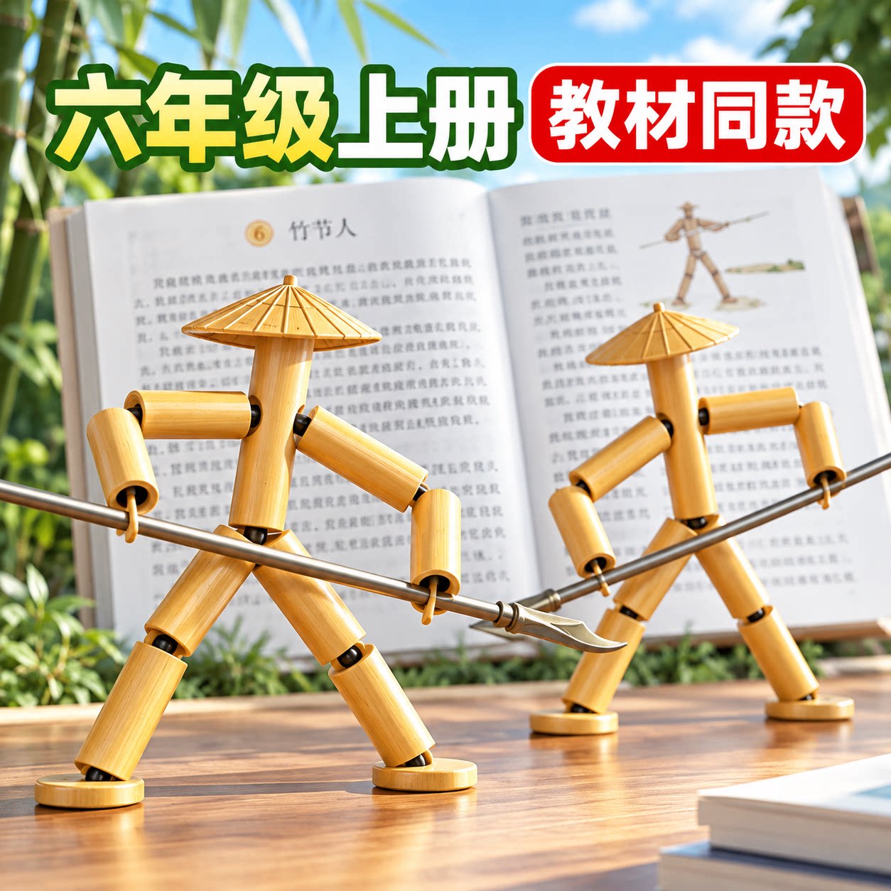 教材同款光滑无毛刺竹节人玩具