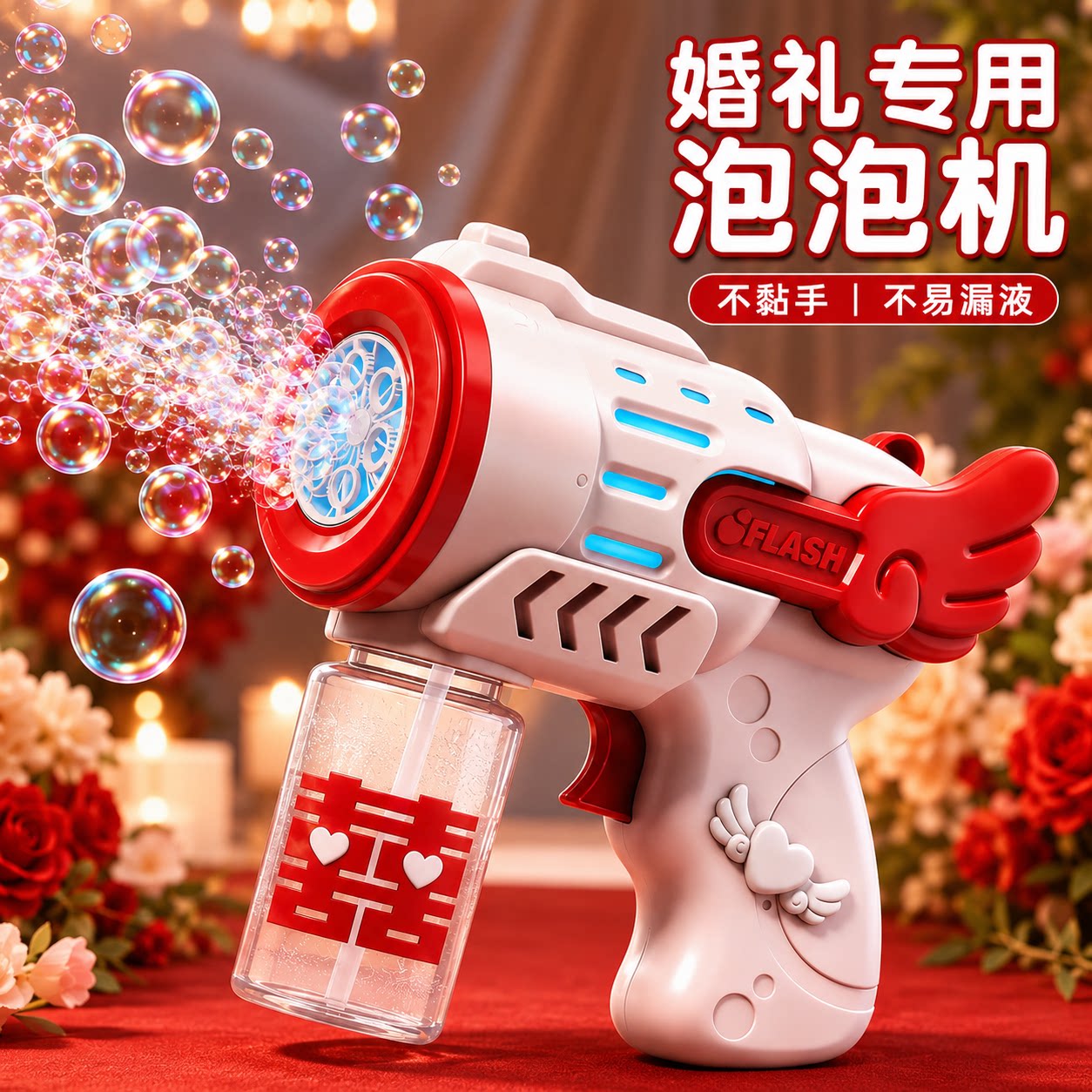 婚礼氛围专用全自动手持泡泡机女图片