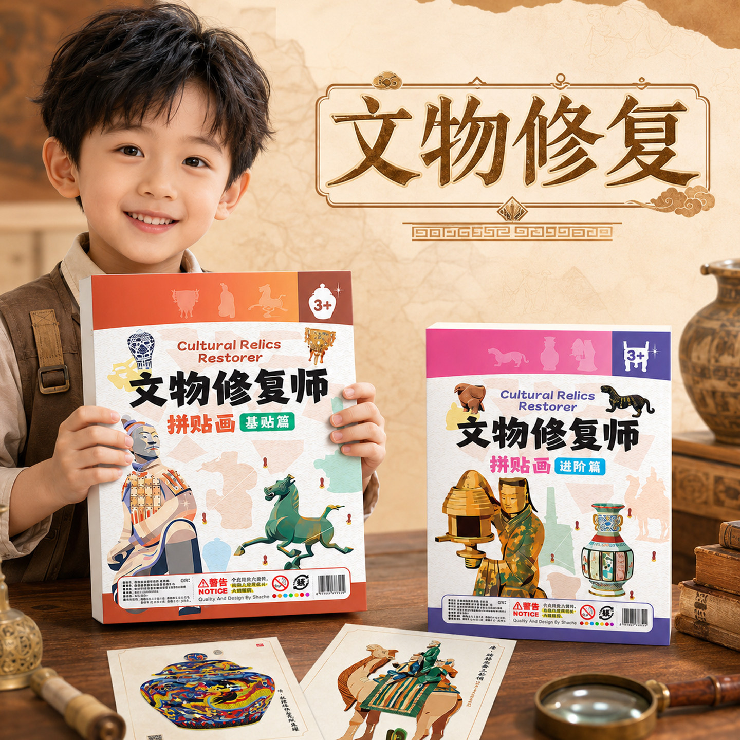 文物修复师儿童3D手工益智贴纸图片