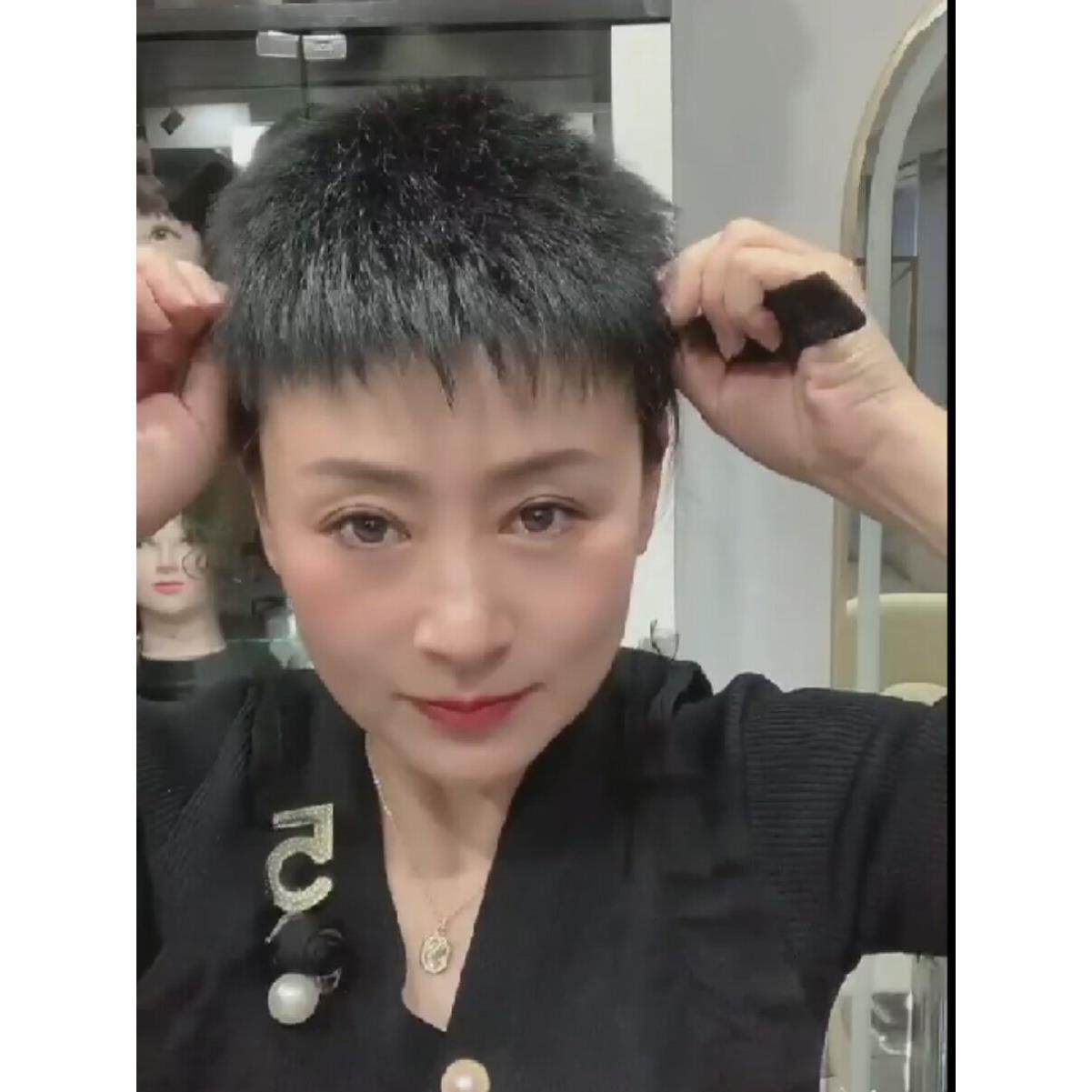 小字母假发定制男士假发夏季短寸假发套装军训发型假发套装男士假
