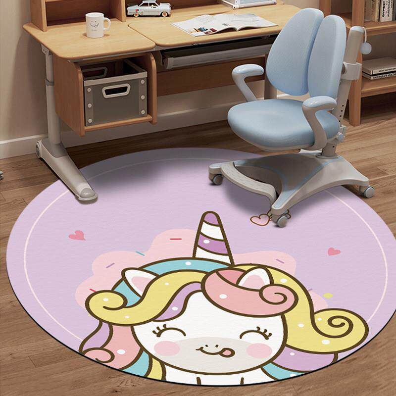 圆形地毯学习椅椅子地垫卧室儿童房书房电脑转椅防滑垫可擦免洗