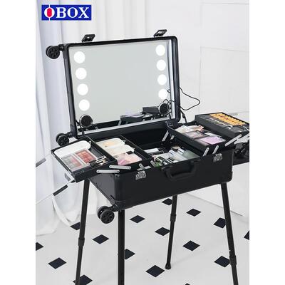 2025新覆合板Obox新娘化妆箱专业化妆师手推车箱光镜化妆师