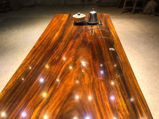 招待 定制21米奥坎实木大板长板茶桌功夫茶台泡茶桌整板整木新中式