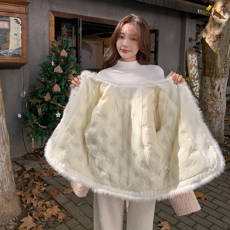 女装/女士精品羽绒服其他/other白鸭绒2024年冬季25-29周岁毛呢格