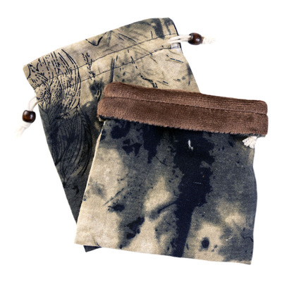 水墨绳束口小布袋子首饰收纳袋