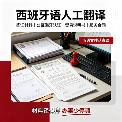 人工翻译西班牙语签证材料公证海牙认证西语贸易说明书服务合同