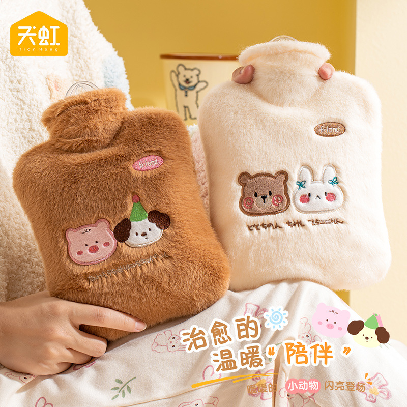 天虹新款PVC注水热水袋女生暖手袋暖肚子充水暖手宝卡通动物水袋