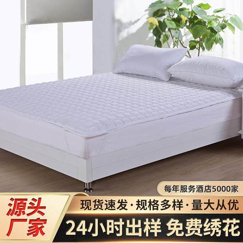 酒店宾馆民宿床上用品套件交织棉磨毛布保护垫 立体护垫厂家