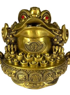 厂家铜金蟾摆件 聚宝盆金蟾 家居工艺品摆件