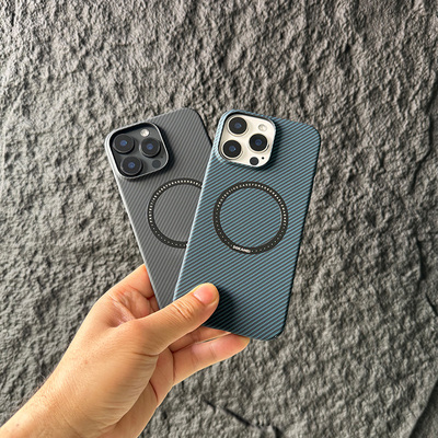 DGKAMEI适用于iPhone16ProMax手机壳大孔轻薄防摔黑色全包高级感简约外壳苹果16Pro散热Magsafe磁吸保护套